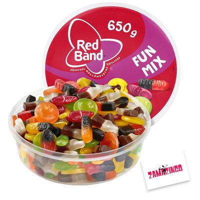Red Band Fun Mix Gummy Candy 650 g | Natural Colors | Assorted Flavors + Zama4Zingo Card