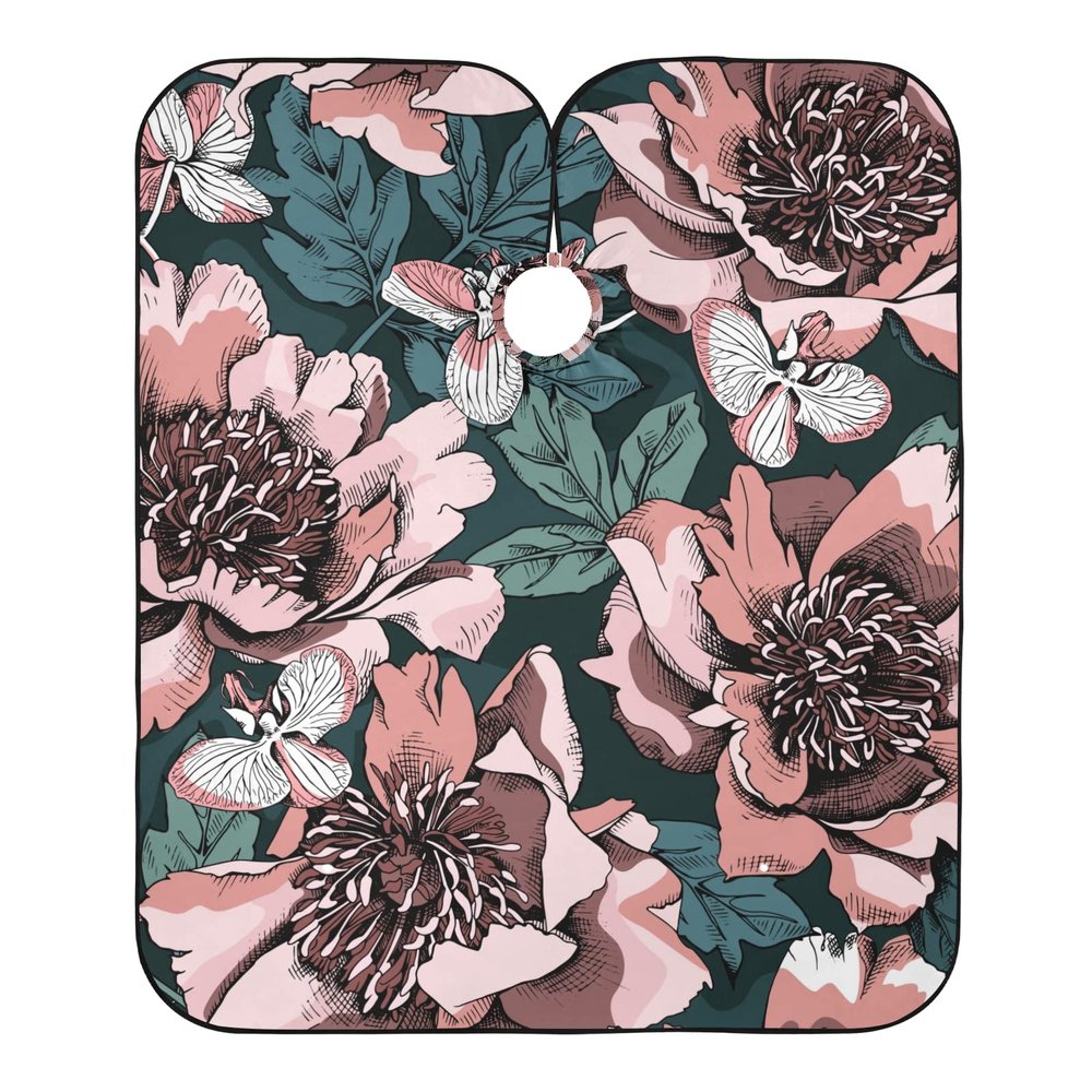 Peony Petal Hairdressing Cape for Salon and Home Use