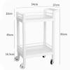 White Simple 2-Tier Salon Trolley with Wheels view 2