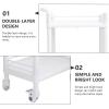 White Simple 2-Tier Salon Trolley with Wheels view 3