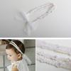 Fc'Noqgn 1 x Baby Girl Headband, Elastic Double-Point Flower Headband, Soft Bow Headband, Hair Accessory for Girls, Silver view 3