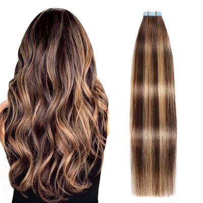 SUYYA Tape-In Human Hair Extensions, 18 in / 45 cm, #4/27/4