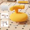 WJFLUCK Low Rolling Stool with Universal Casters, PU Leather view 2