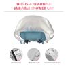 Double-Layer Wolf Print Shower Cap with Blue Eyes view 4