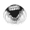 Women's Double-Layer Shower Cap with Horror Skull Print view 1
