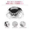 Women's Double-Layer Shower Cap with Horror Skull Print view 4