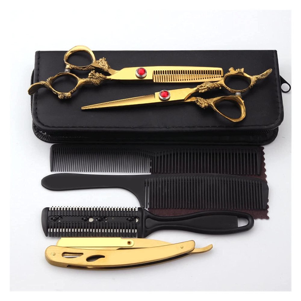 6.0-Inch Gold Hairdressing Scissors Set