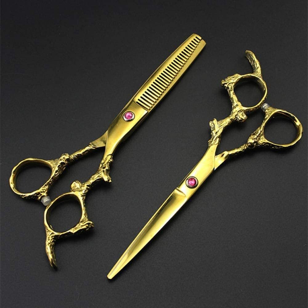 6-Inch 440C Hair Cutting and Thinning Scissors Set