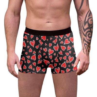 SRZYMJ Men's Long Boxer Shorts, Cotton Thermal Underwear, Black, XL