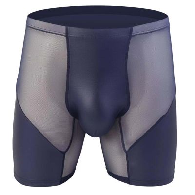 SRZYMJ Personalized Men's Boxer Shorts, Retro Cotton Underwear, Blue, M