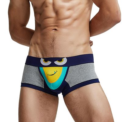 SRZYMJ Men's Loose Boxers, Cotton Underwear, Gray, L