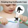 Pooping Dinosaur Toothpaste Topper with Self-Closing Cap view 3