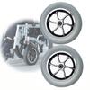 BEEGMA 2-Piece Electric Wheelchair Replacement Front Wheels, Aluminum Alloy Hub, 25 x 5 cm, Anti-Slip Solid Tires, Gray view 1