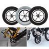 BEEGMA 2-Piece Electric Wheelchair Replacement Front Wheels, Aluminum Alloy Hub, 25 x 5 cm, Anti-Slip Solid Tires, Gray view 4
