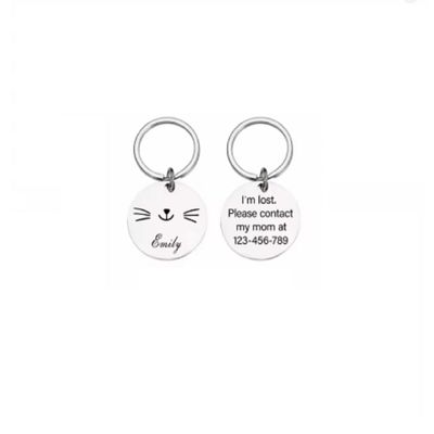 Customizable Cat Collar ID Tag, Silver