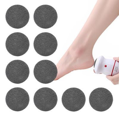 RAMGLYO 10-Pack Electronic Foot File Replacement Heads, Callus Remover Rollers, Black