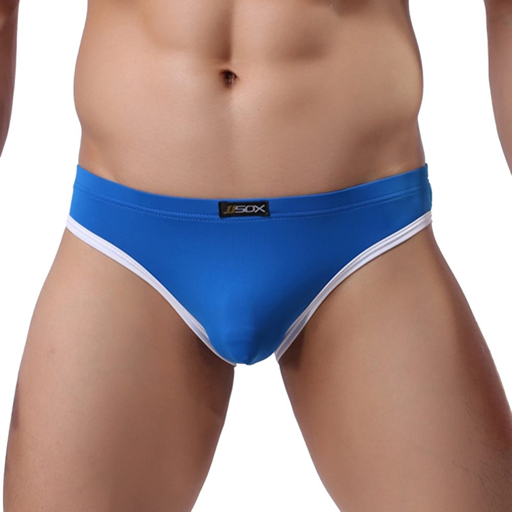 SRZYMJ Men's Cotton Underwear, Long Boxer Briefs, Blue, XL