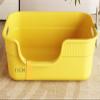 Habrur Open-Top Cat Litter Box with High Sides and Frame, Gray view 3