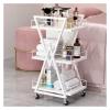 Multi-Purpose Metal Manicure Trolley with Wheels, White view 1