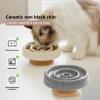Pasdrucn Ceramic Slow Feeder Bowl for Cats and Small Dogs, White view 3