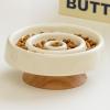 Pasdrucn Ceramic Slow Feeder Bowl for Cats and Small Dogs, White view 4