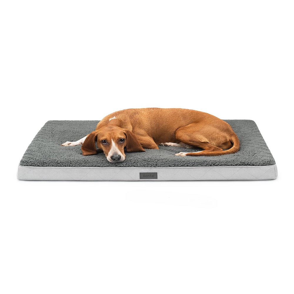 lionto Orthopedic Dog Bed, 91 x 69 x 8 cm, Gray