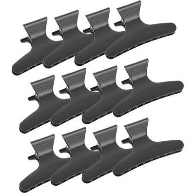 Black Butterfly Hair Clips, 12-Piece Set, Sectioning Claw Clips