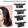 Black Butterfly Hair Clips, 12-Piece Set, Sectioning Claw Clips view 2