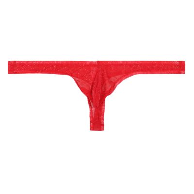 SRZYMJ Men's Cotton Underwear Briefs, Shortys, Thongs & Tangas, Sexy Shorts, Retro Boxer Shorts, Red, Size S
