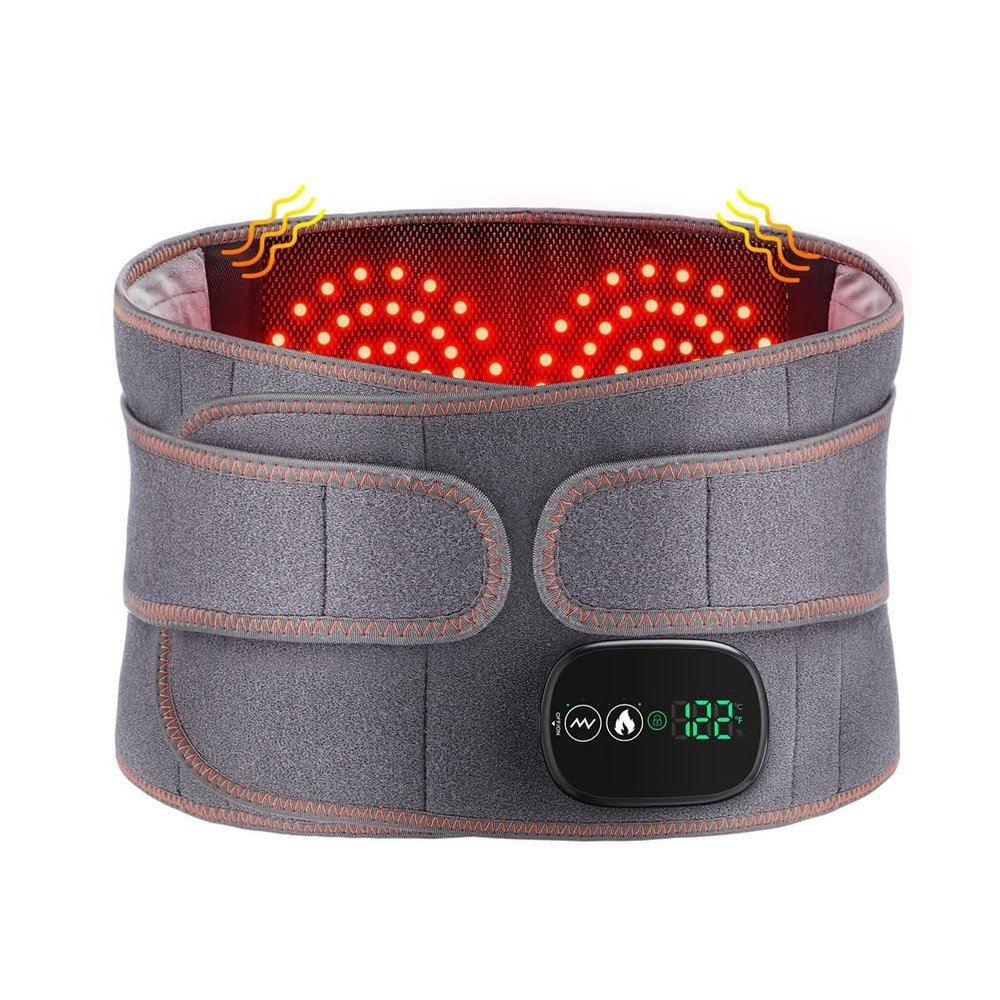 Mwwvzefl Rechargeable Heated Massage Belt, Warm Compress, Heating Belt Controller, Red Light