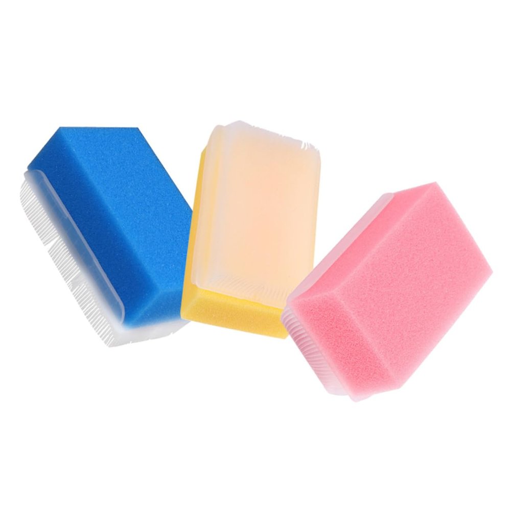 WOONEKY 3-Pack Soft, Durable Sensory Massage Bath Brushes for Newborns