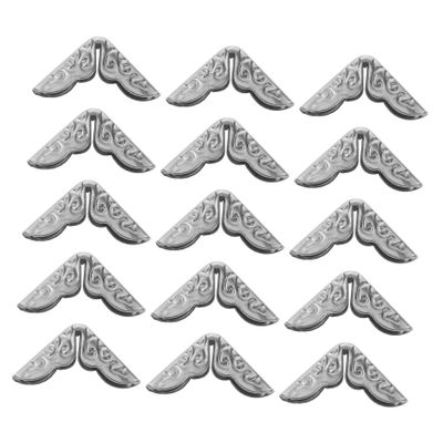 SEWOART Vintage Silver Metal Corner Protectors, 50-Piece Set for Photo Albums