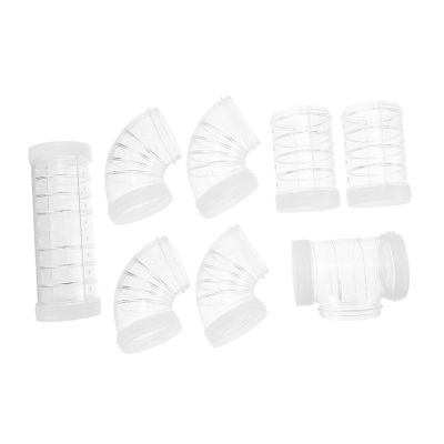DIY Hamster Cage Accessories with Plastic Tunnels, 1 Set, White