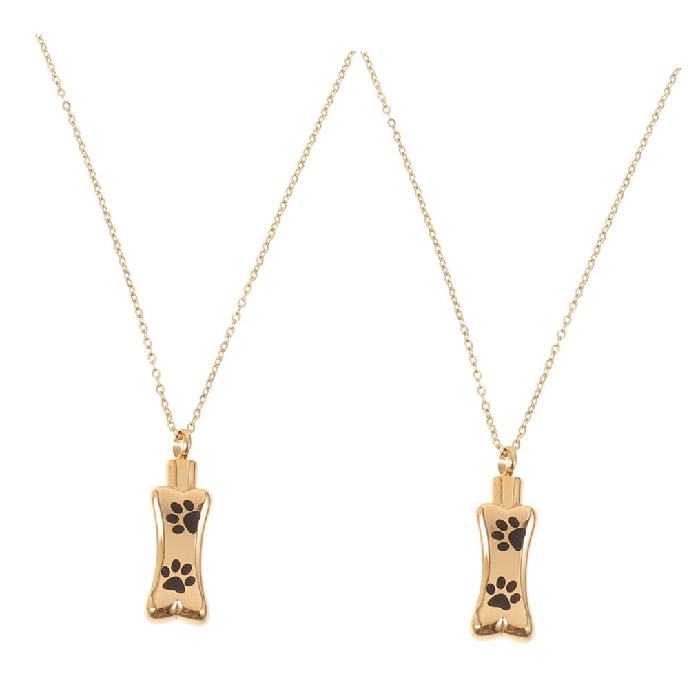 POPETPOP 2-Piece Pet Cremation Urn Necklace for Dogs