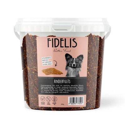 Fidelis Beef Fillets for Dogs, 500 g Resealable Bucket
