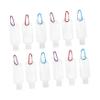 10-Pack PETG Refillable Bottles, 50 mL, with Carabiner Hooks, White view 1