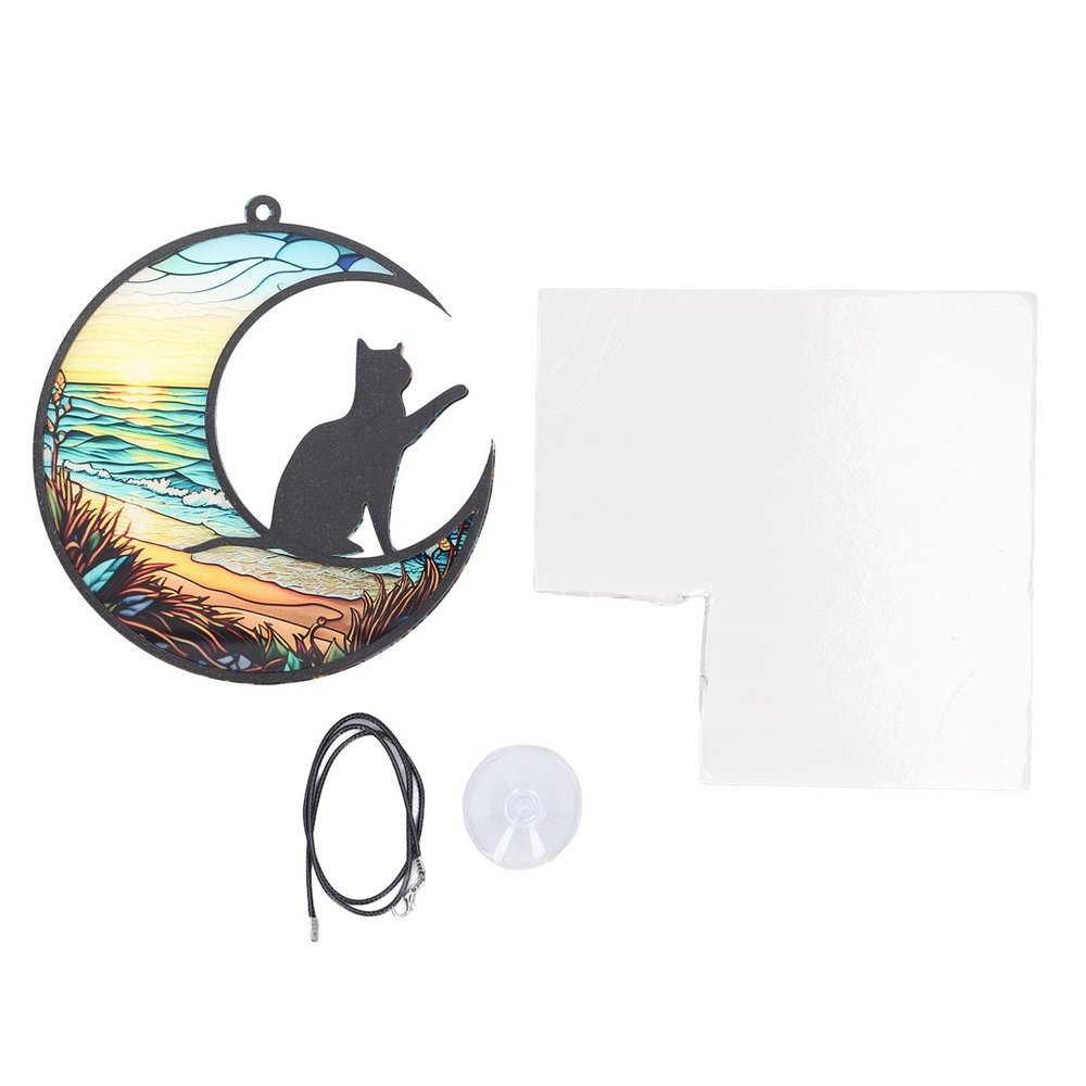 Sunicon Glass Window Hanging - Moon Stained Glass