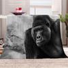 Chimpanzee 3D-Printed Flannel Throw Blanket, 130 x 150 cm, Black view 1