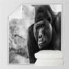 Chimpanzee 3D-Printed Flannel Throw Blanket, 130 x 150 cm, Black view 4