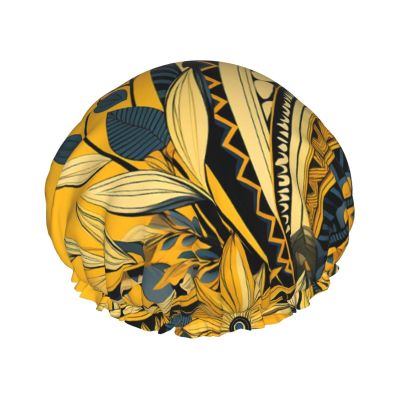 Reusable Waterproof Shower Cap for Women, Double-Layer, Large Size