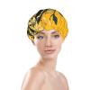 Reusable Waterproof Shower Cap for Women, Double-Layer, Large Size view 3