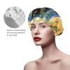Reusable Waterproof Double-Layer Shower Cap for Women, Oversized Floral, Bicycle, and Cat Designs view 4