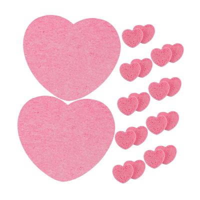 Heart-Shaped Facial Cleansing Sponges, 20 Count, Wood Pulp and Cotton