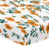 Odot Floral Fitted Sheet for Baby Crib, Stroller, Moses Basket and Bedside Bassinet, Orange Flowers, 40 x 90 cm view 1