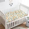 Odot Floral Fitted Sheet for Baby Crib, Stroller, Moses Basket and Bedside Bassinet, Orange Flowers, 40 x 90 cm view 2