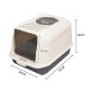 Foldable Covered Cat Litter Box with Pull-Out Tray, Removable Basin and Scoop, for Cats up to 15 kg, 36 x 51 x 34 cm, Black view 2