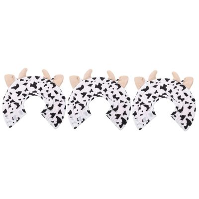 INOOMP 3-Piece Adjustable Soft Recovery Collar for Cats and Small Dogs, Cow Design