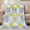 Jbofyee Daisy and Wildflower Throw Blanket, Ultra-Soft Warm Fleece, All Seasons, 127 x 101 cm view 1