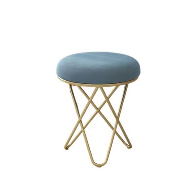 HYEFDWS Makeup Stool, Iron Salon Chair, Nordic Small Round Stool