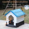 CTREVL Plastic Dog House, Outdoor Dog House with Sloped Roof and Raised Floor, Ventilation Openings and Skylight, for Small to Medium Dogs (Pink, 58 x 69 x 66) view 4